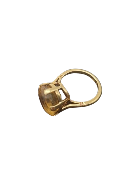 Vintage 18 Ct Gold Ring with Citrine Stone Size L / M