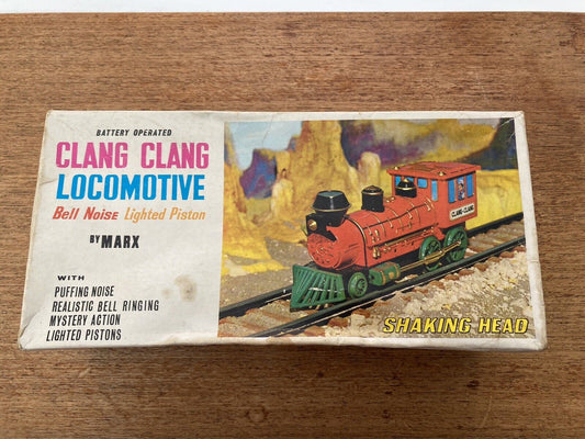vintage toy train in a box
